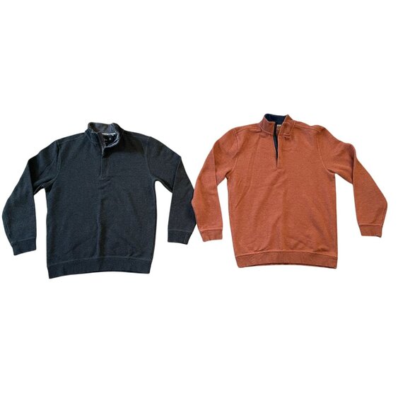 Walter Hagen Golf Sweatshirt Quarter Zip Dark Grey & Orange Mens Small - Picture 1 of 7